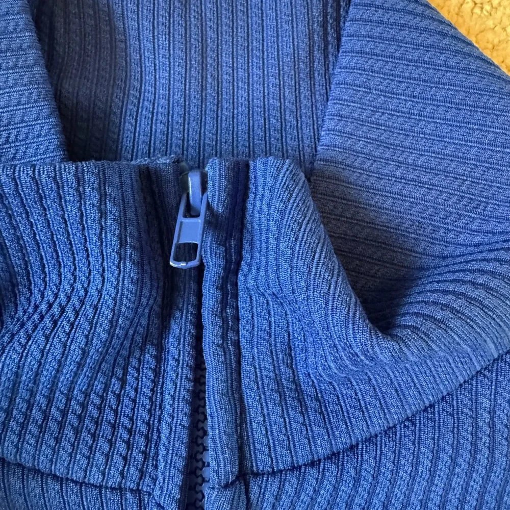 Royal Blue Full Zip Ribbed Jacket - Picture 4 of 7
